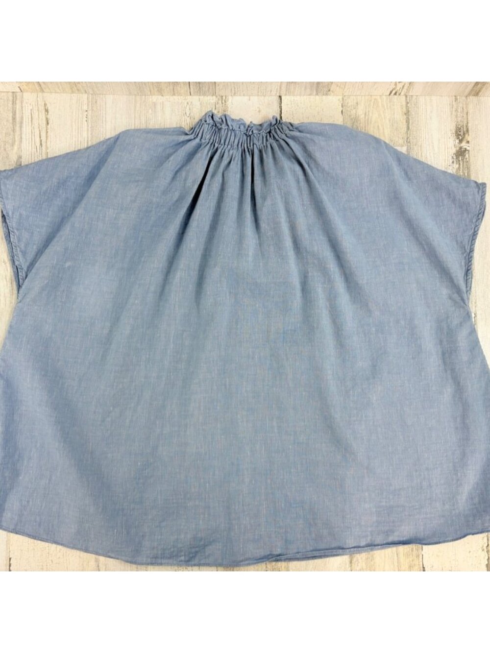 Ann Mashburn Atelier Kami Shirt Sz XL Blue Cotolino Chambray Button Down - Picture 12 of 14